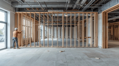 Dismantling drywall in commercial premises